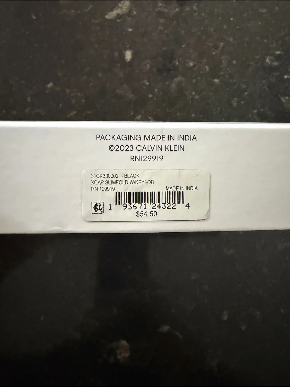 🪪🔑BNIB Men’s Calvin Klein RFID Black Leather Slim-fold Wallet and Keychain Fob🪪🔑